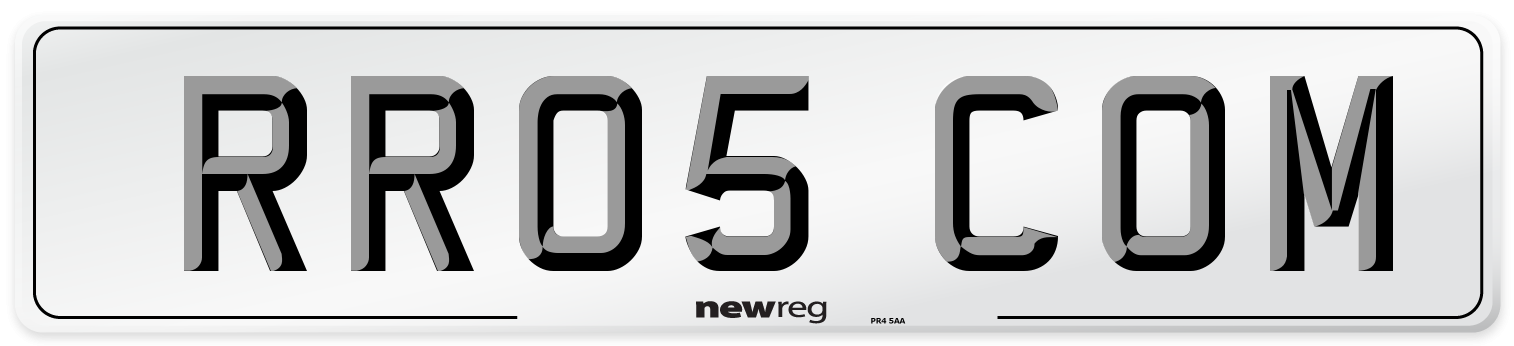 RR05 COM Number Plate from New Reg